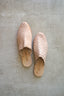 HAND WOVEN LEATHER SLIDES // CREAM