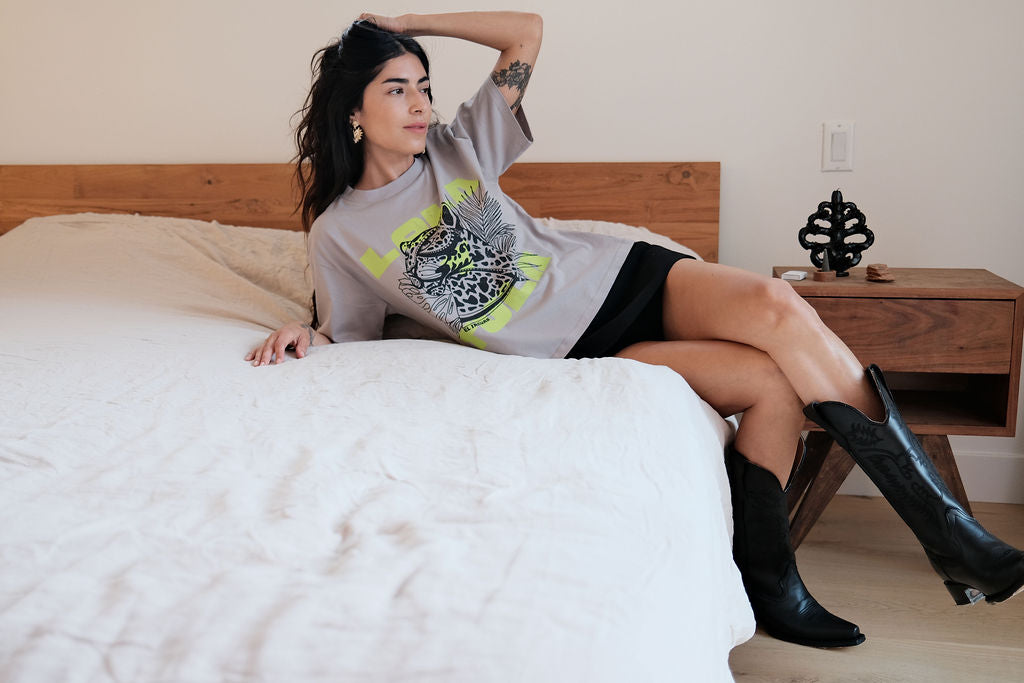 Jungle Jaguar Tee // Grey - FINAL SALE