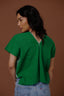 FRANCISCA V-NECK // GREEN + WHITE