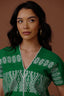 FRANCISCA V-NECK // GREEN + WHITE