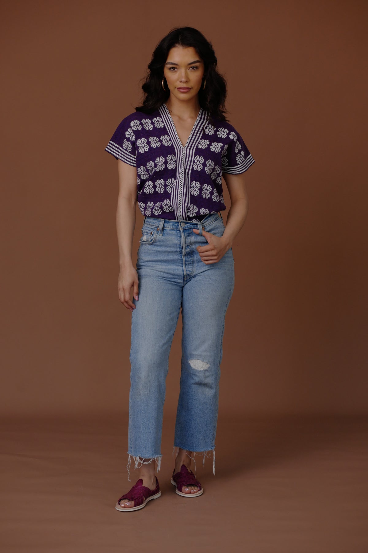 Violet Leather Pachuco Huarache - FINAL SALE