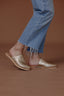 THE LUISA LEATHER SLIDES // GOLD