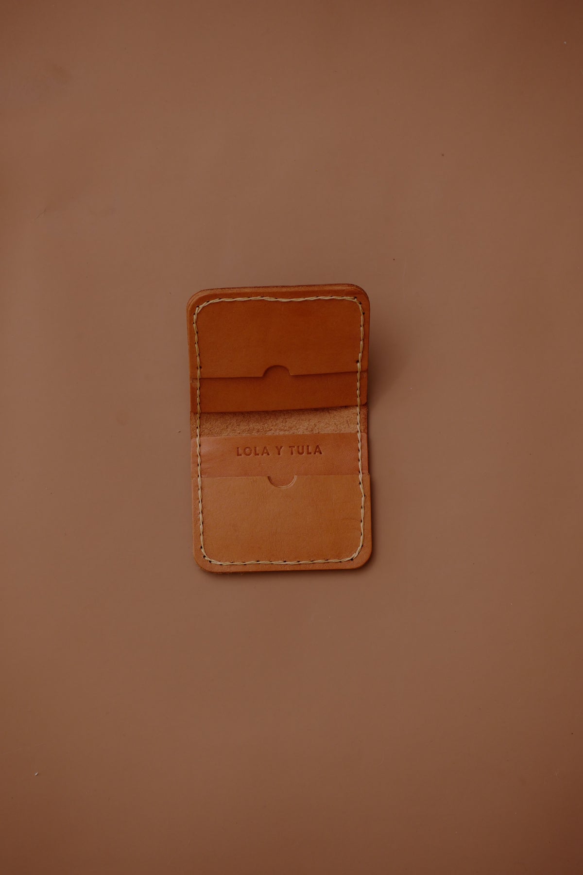 Leather Cardholder Wallet Camel