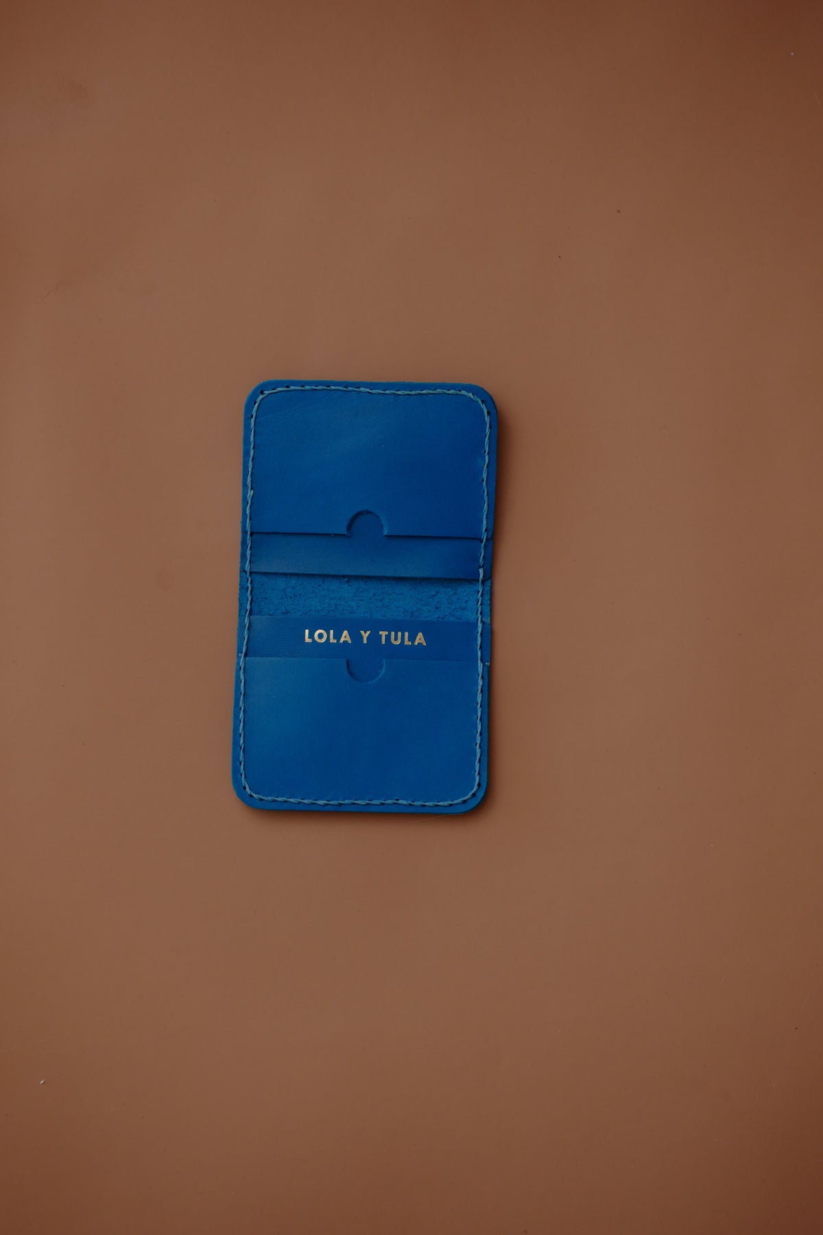 Leather cardholder Wallet Pacific Blue