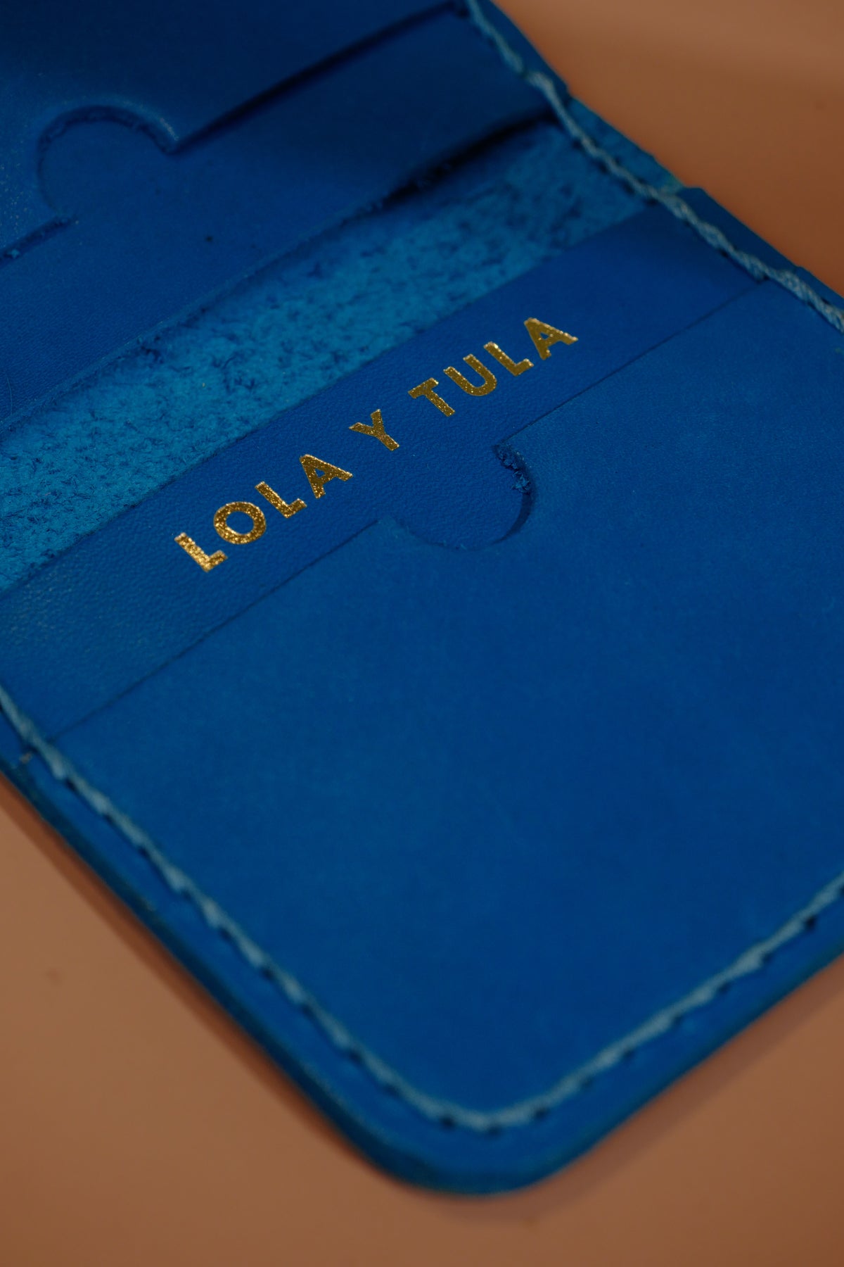 Leather cardholder Wallet Pacific Blue