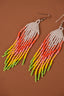 HUICHOL BEADED EARRINGS // WHITE + PINK