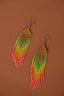 HUICHOL BEADED EARRINGS // PINK + GOLD