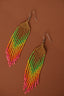HUICHOL BEADED EARRINGS // PINK + GOLD