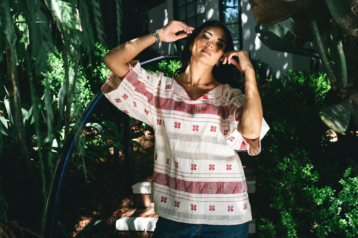 Estella Long Sleeve Top // Red