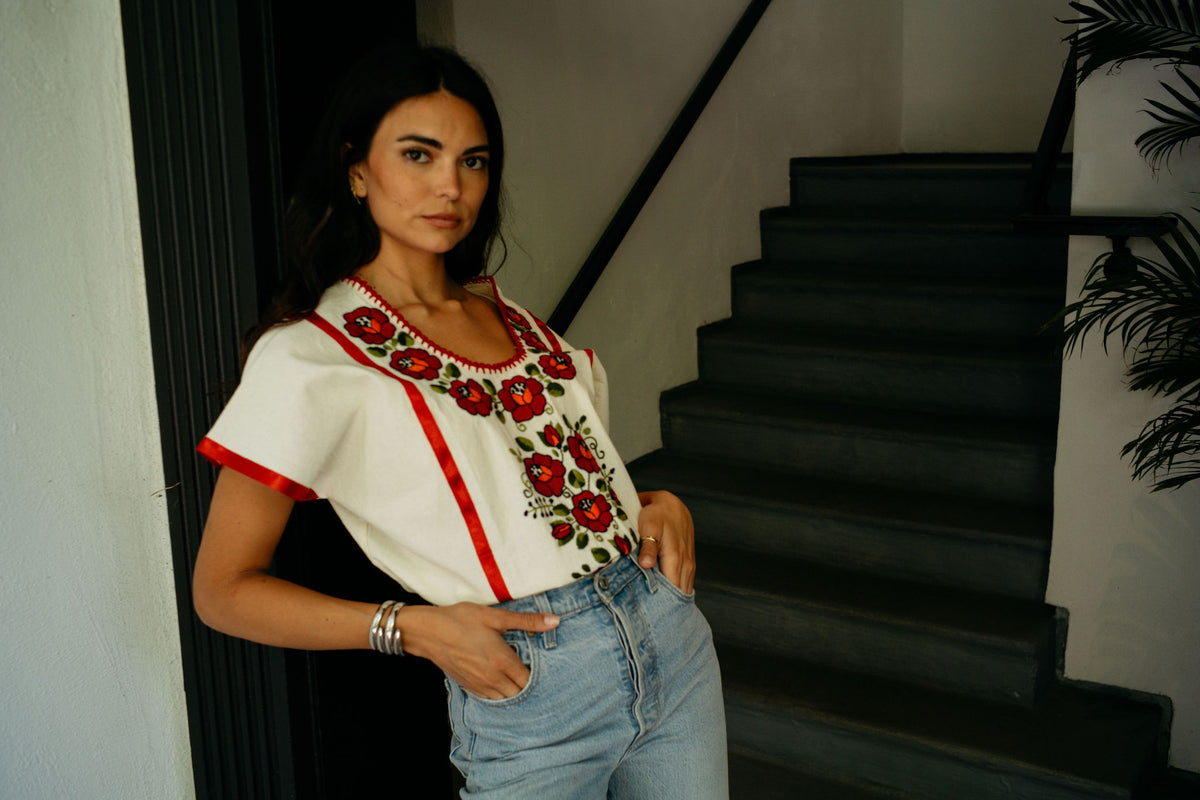 Flor Boho Blouse // Crimson
