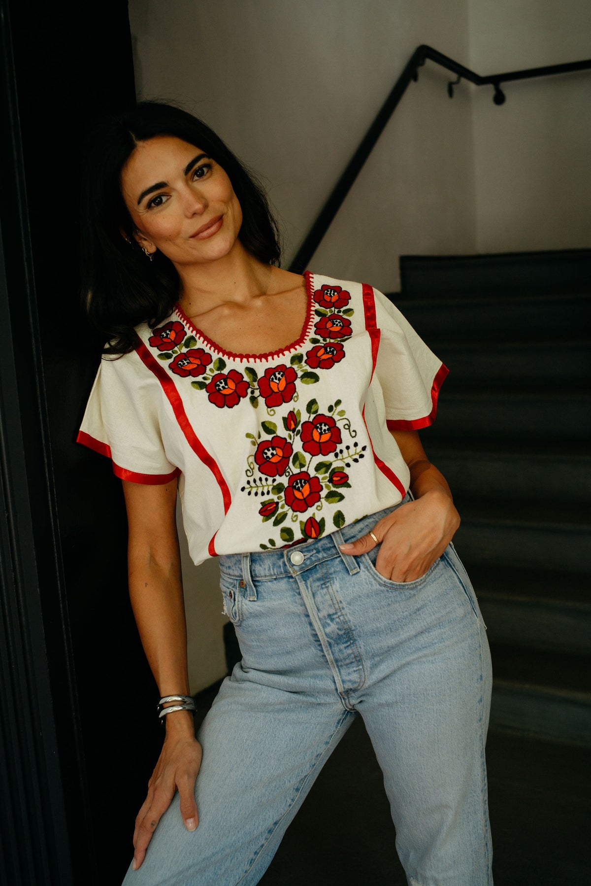 Flor Boho Blouse // Crimson