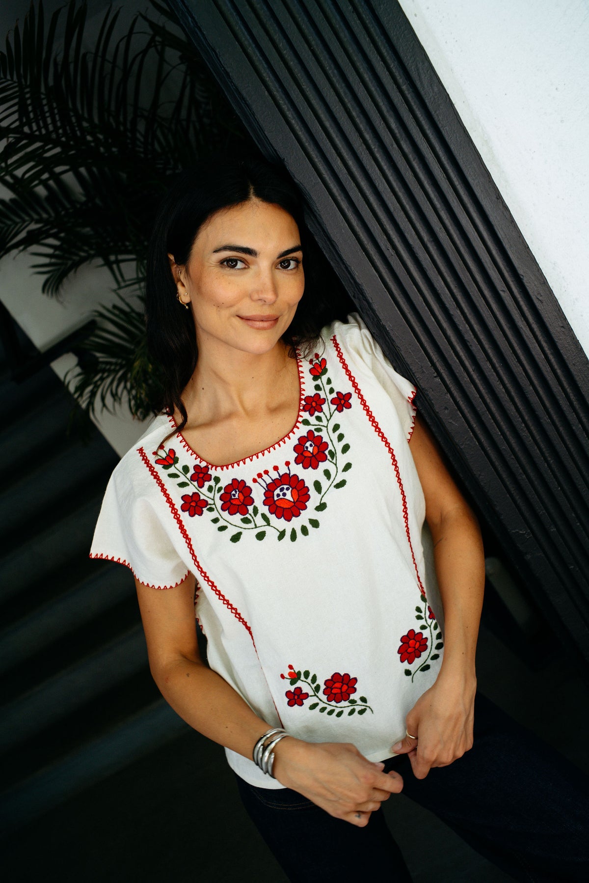 Vintage Floral Crop Top // Crimson
