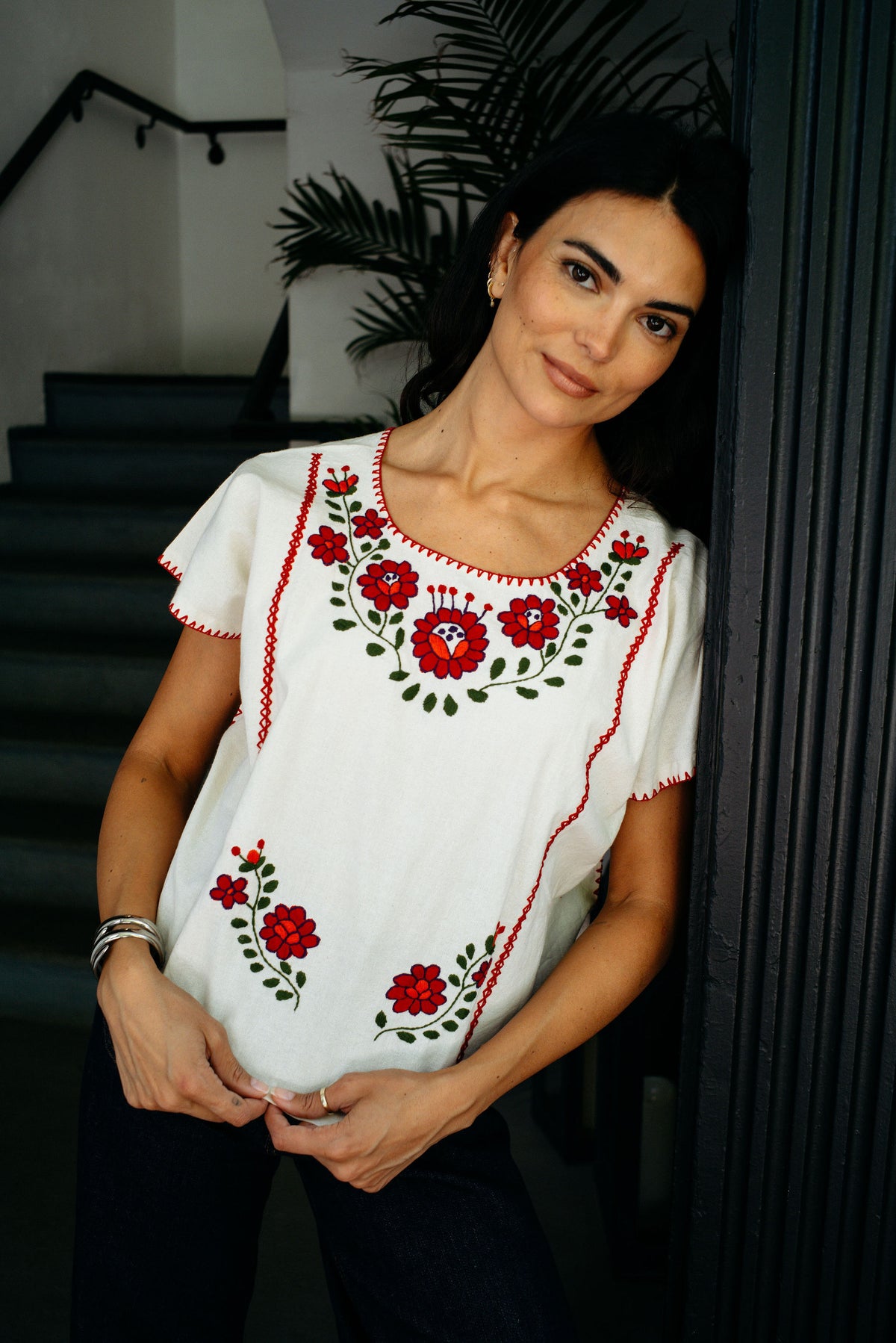 Vintage Floral Crop Top // Crimson
