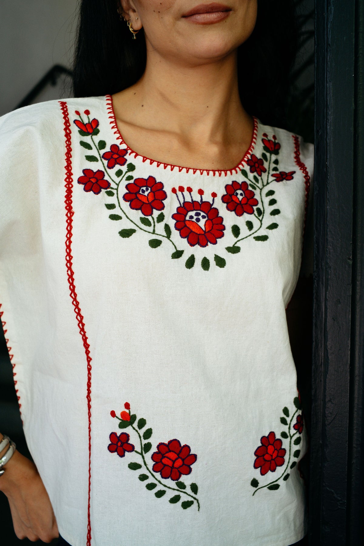 Vintage Floral Crop Top // Crimson