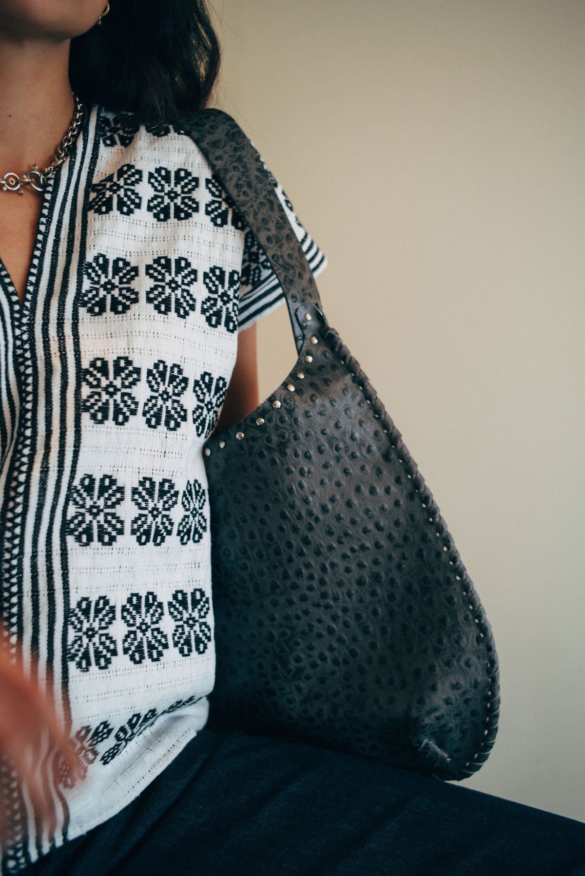 Rebeca Shoulder Bag // Ostrich