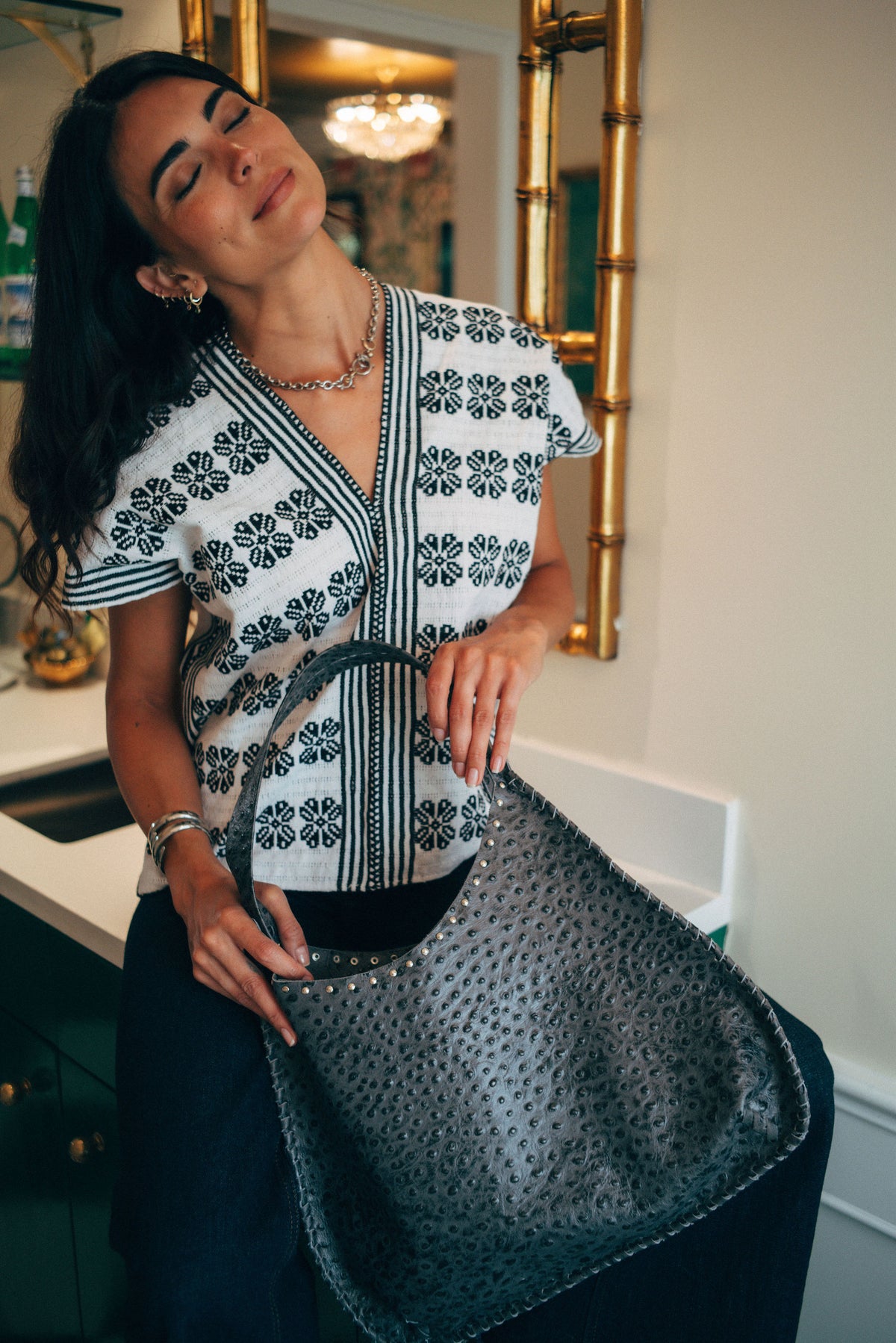 Rebeca Shoulder Bag // Ostrich