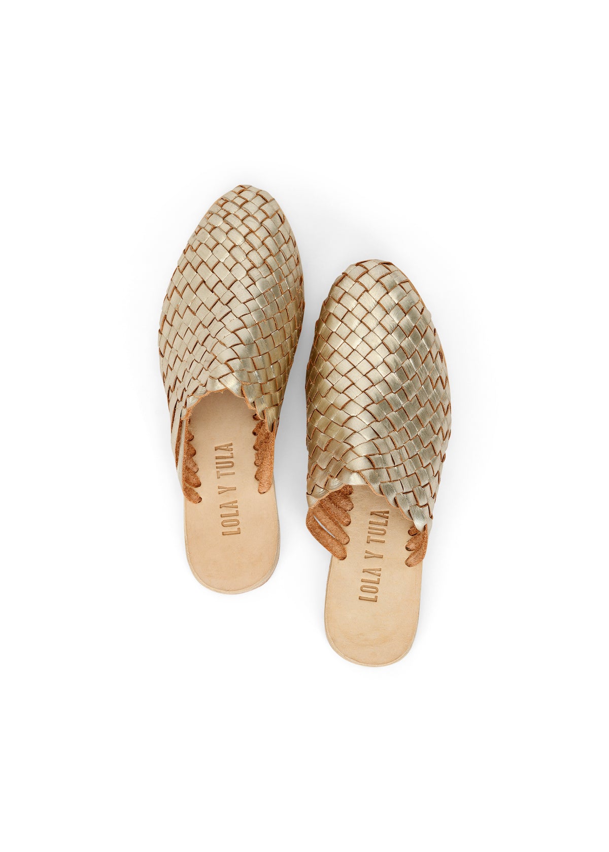The Luisa Leather Slides Gold