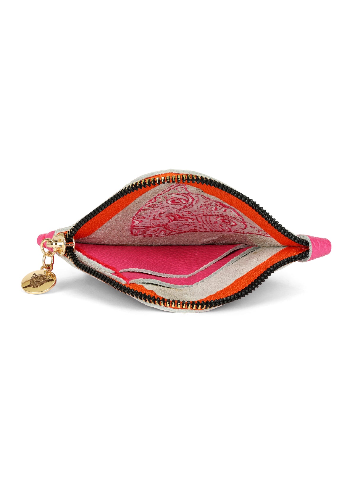 JAGUAR EMBROIDERED ZIP AROUND WALLET // PINK ON PINK