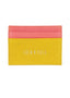 JAGUAR LEATHER CARD HOLDER WALLET // YELLOW + PINK