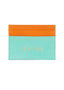 JAGUAR LEATHER CARD HOLDER WALLET // ORANGE AND MINT