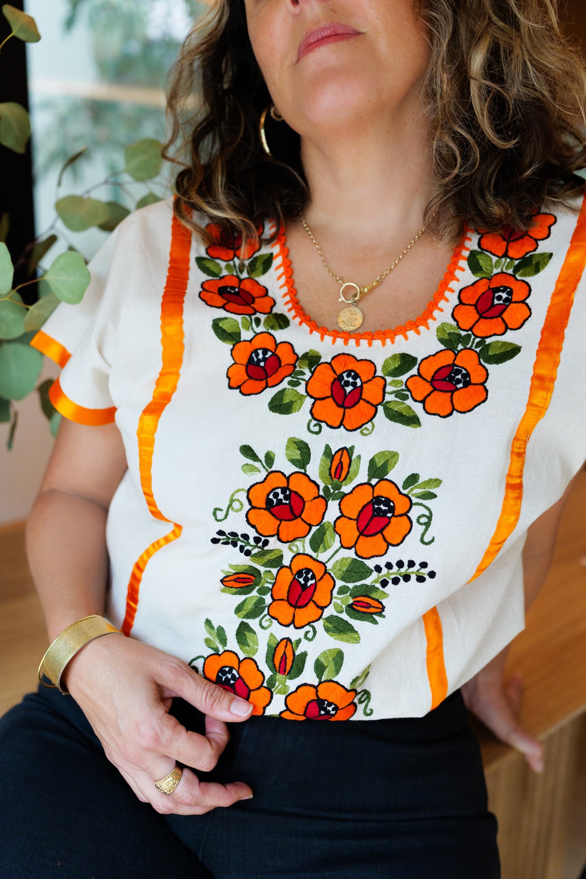 Flor Boho Blouse // Tangerine