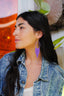 HUICHOL HOOP EARRINGS / ORCHID