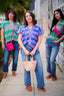 FRANCISCA V-NECK // BLUE + PINK