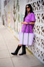 MEXICAN MARKET BAG / LILAC + WHITE