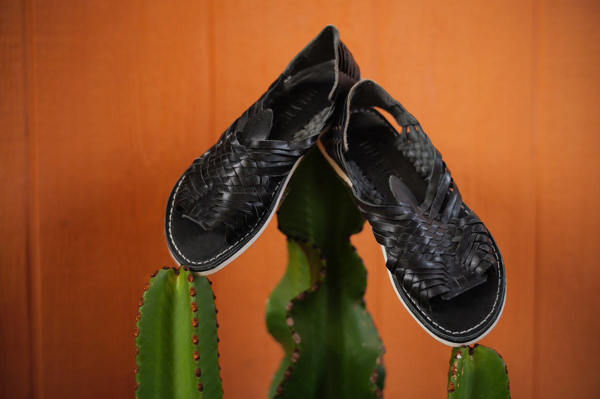 Black Leather Pachuco Huarache - FINAL SALE
