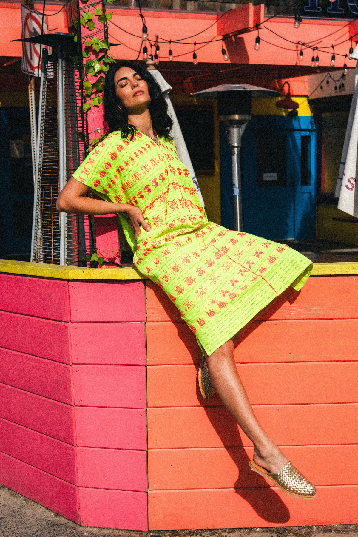 Neon Sea + Sun Long Caftan