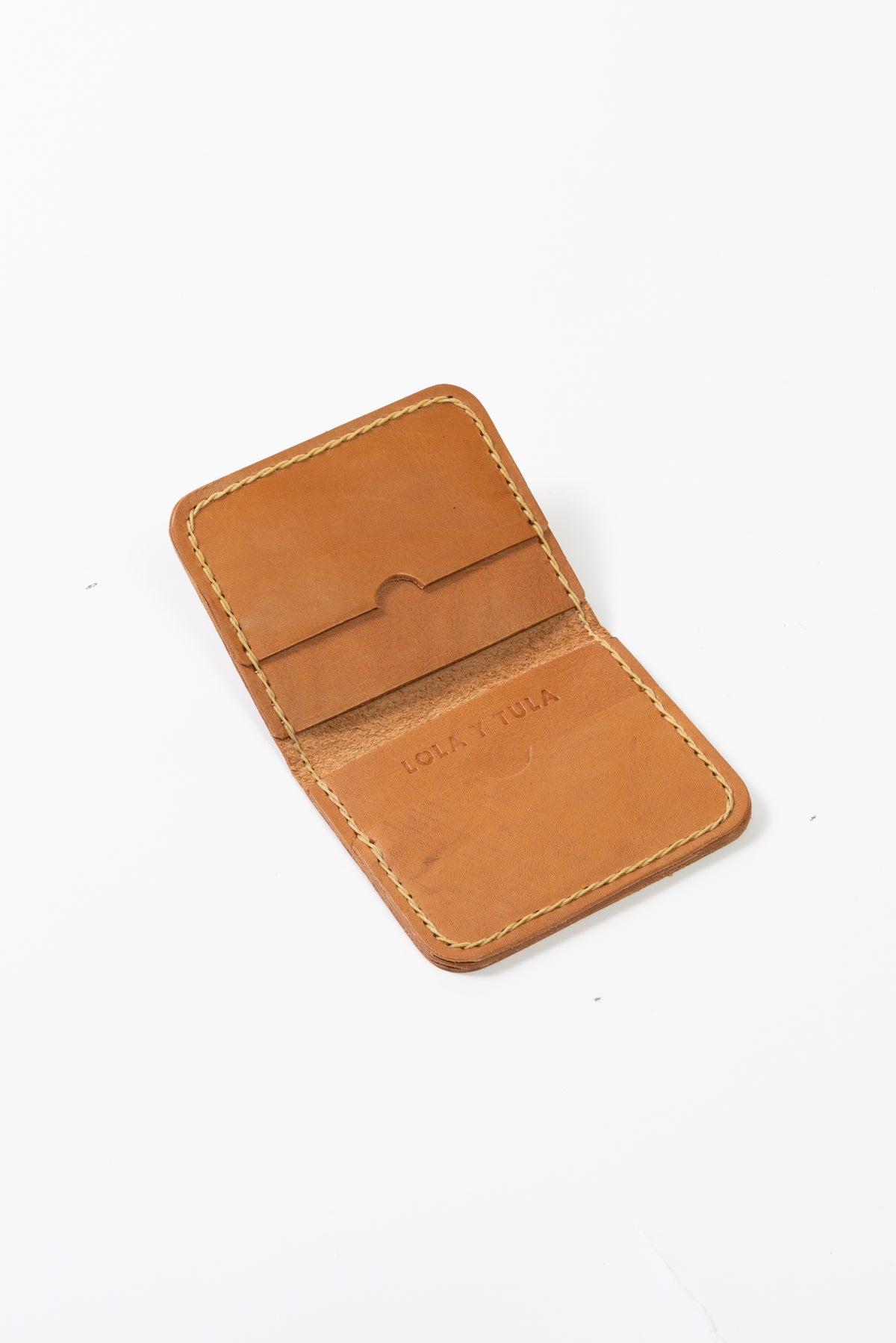 Leather Cardholder Wallet Camel