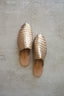 THE LUISA LEATHER SLIDES // GOLD