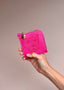 JAGUAR EMBROIDERED ZIP AROUND WALLET // PINK ON PINK