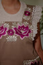 Oaxacan embroidered apron / eyelet lace