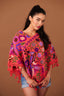 FLORAL CROSS STITCH PONCHO // CORAL