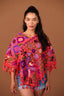 FLORAL CROSS STITCH PONCHO // CORAL