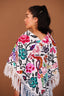 FLORAL CROSS STITCH PONCHO // PINK PEACOCK