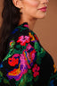 FLORAL BLACK PONCHO