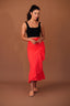 RUFFLED HEM WRAP SKIRT // TANGERINE