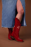 RED SUEDE COWBOY BOOT