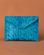 PALM CLUTCH / TURQUOISE