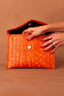 PALM CLUTCH / TANGERINE