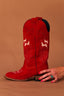 RED SUEDE COWBOY BOOT