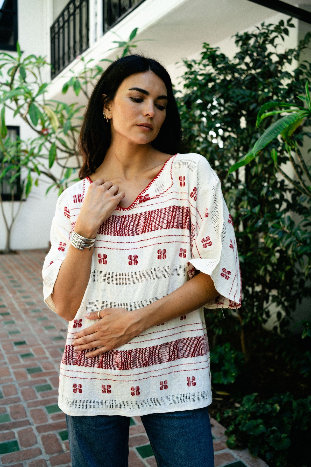 Estella Long Sleeve Top // Red