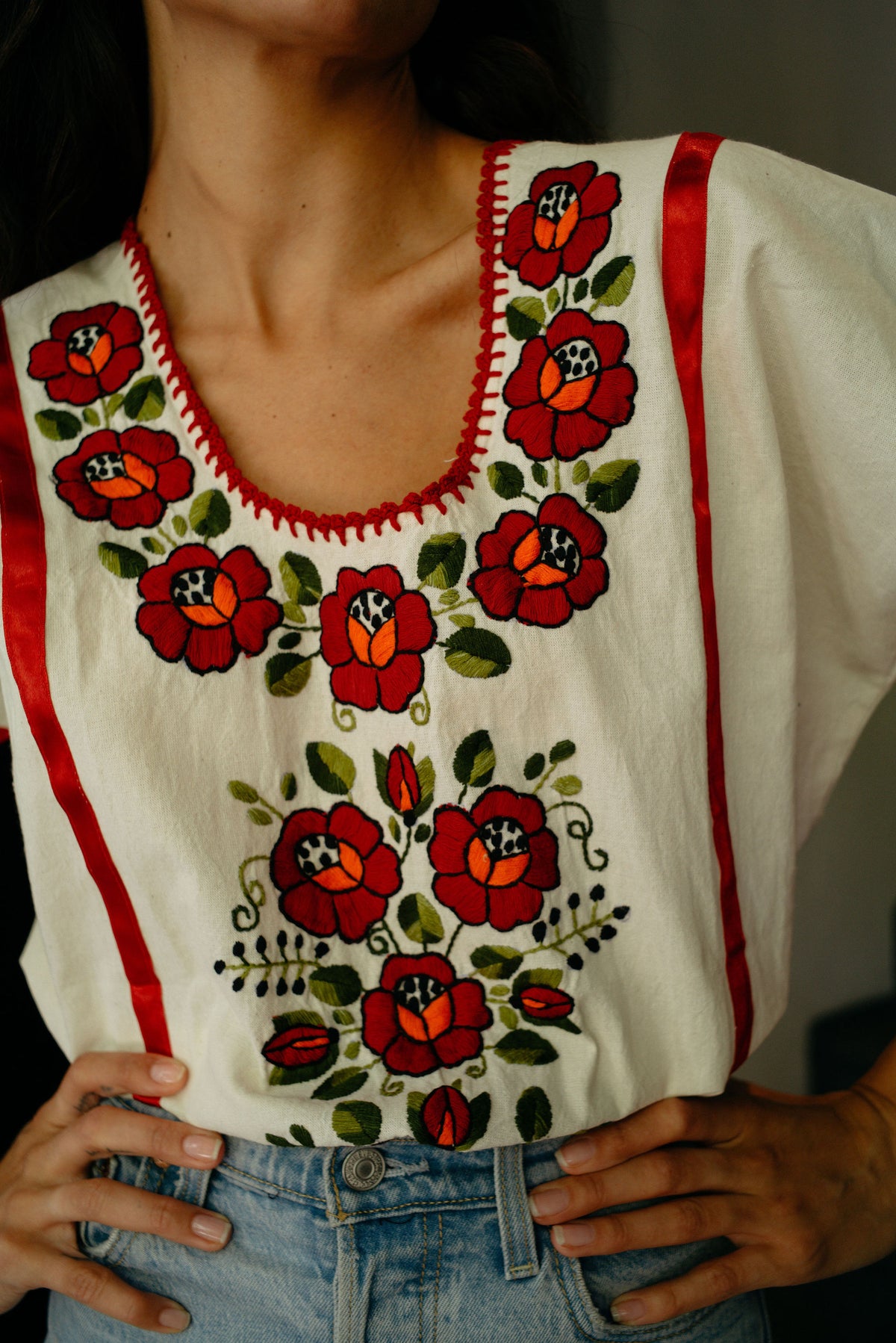 Flor Boho Blouse // Crimson