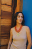 La Madonna Bib Necklace Coral