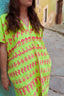 Venice Mini Caftan Yellow w Pink