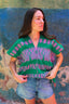 Vallarta V-Neck Green + Pink PRE-SALE