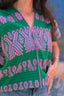 Vallarta V-Neck Green + Pink PRE-SALE