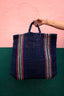 Navy Sisal Large Tote